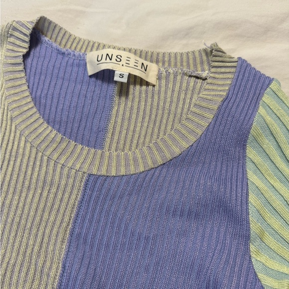 Retro Funky Cropped T-Shirt Purple Green BNWOT - Picture 3 of 3